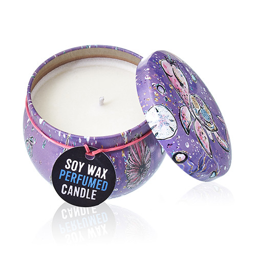 Art Tin Candle - Assorted Design - Sea life - Raspberry